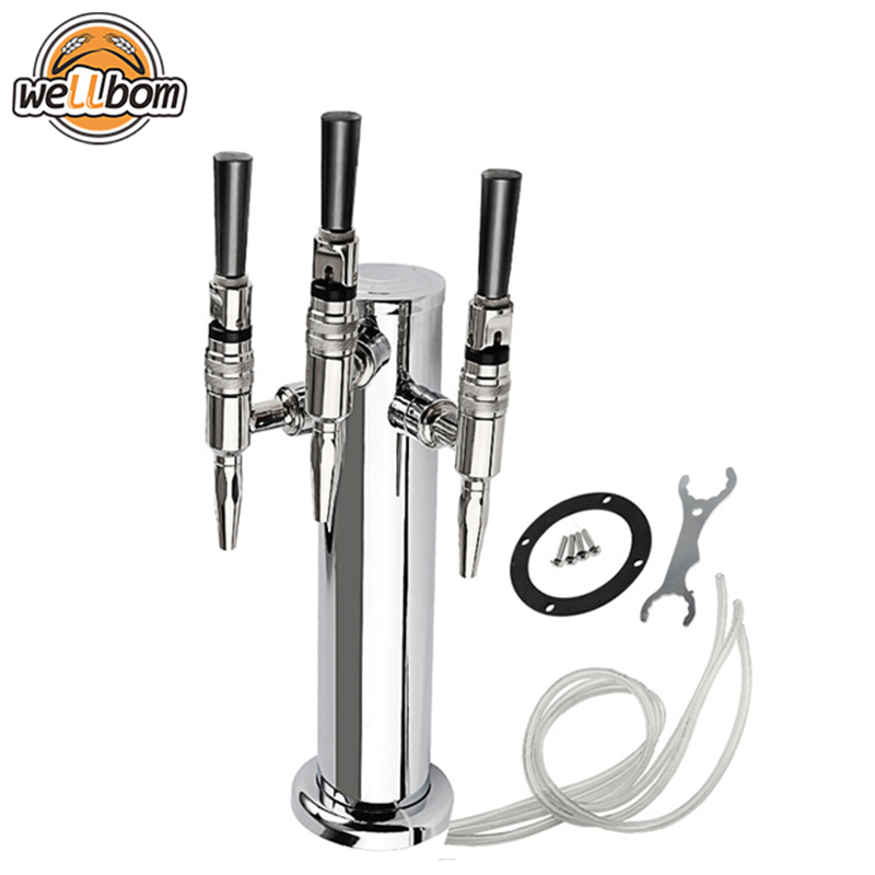 Homebrewing Silver Stainless Steel Triple Beer tower with three